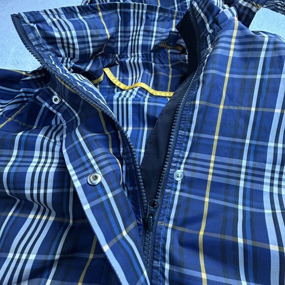 Brooks Brothers Womens Water Repellent Coat Plaid Hooded Jacket Size 4 Blue - Picture 7 of 10